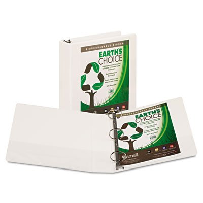 Samsill Earth's Choice Biodegradable Round Ring View Binder, 2" Cap, White SAM18967