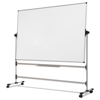 MasterVision Earth Silver Easy Clean Revolver Dry Erase Board, 36 x 48, White, Steel Frame BVCRQR0221