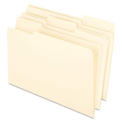 Pendaflex Earthwise 100% Recycled Paper File Folder, 1/3 Cut, Legal, Manila, 100/Box PFX76520