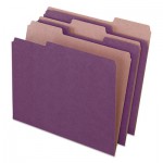 Pendaflex Earthwise by Pendaflex Recycled File Folders, 1/3 Top Tab, Ltr, Violet, 100/BX PFX04335