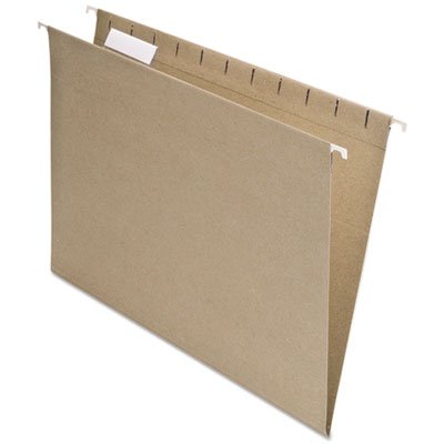 Pendaflex Earthwise Recycled Colored Hanging File Folders, 1/5 Tab, Letter, Natural, 25/BX PFX74542