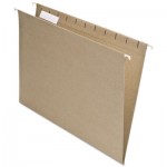 Pendaflex Earthwise Recycled Colored Hanging File Folders, 1/5 Tab, Letter, Natural, 25/BX PFX74542