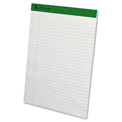 Ampad Earthwise Recycled Writing Pad, 8 1/2 x 11 3/4, White, Dozen TOP20172