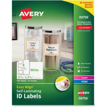 Easy Align Self-Laminating ID Labels 00756