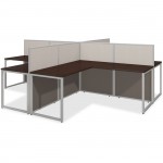 Bush Business Furniture Easy Office 60W 4 Person L Desk Open Office EOD760MR-03K