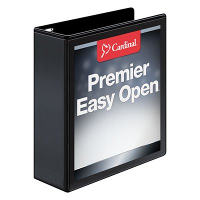Cardinal Easy-Open ClearVue Extra-Wide Locking Slant-D Binder, 3" Cap, 11 x 8 1/2, Black CRD10331