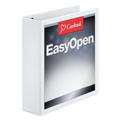 Cardinal Easy-Open ClearVue Extra-Wide Locking Slant-D Binder, 2" Cap, 11 x 8 1/2, White CRD10320