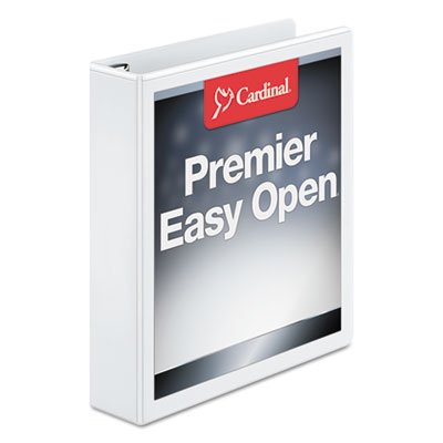 Cardinal Easy-Open ClearVue X-Wide Locking Slant-D Binder, 1.5" Cap, 11 x 8 1/2, White CRD10310