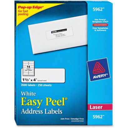 Avery Easy Peel White Mailing Labels 5962