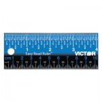 Easy Read Stainless Steel Ruler, Standard/Metric, 18", Blue VCTEZ18SBL