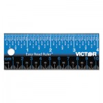 Easy Read Stainless Steel Ruler, Standard/Metric, 12", Blue VCTEZ12SBL