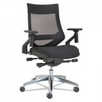 EB-W Series Pivot Arm Multifunction Mesh Chair, Black/Aluminum Frame ALEEBW4213
