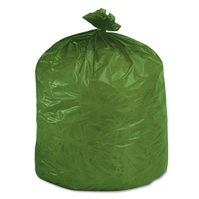Stout Eco-Degradable Plastic Trash Garbage Bag, 33gal, 1.1mil, 33 x 40, Green, 40/Box STOG3340E11