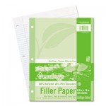 Pacon Ecology Filler Paper, 8-1/2 x 11, College Ruled, 3-Hole Punch, WE, 150 Sheets/PK PAC3202