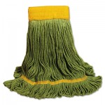 EcoMop Looped-End Mop Head, Recycled Fibers, Extra Large Size, Green BWK1200XL