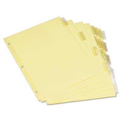 UNV21871 Economical Insertable Index, Clear Tabs, 5-Tab, Letter, Buff, 6 Sets/Pack UNV21871
