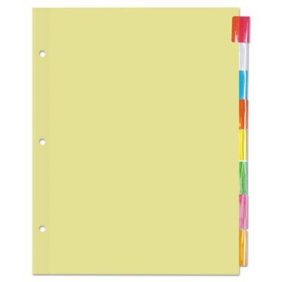 UNV20840 Economical Insertable Index, Multicolor Tabs, 8-Tab, Letter, Buff, 24 Sets/Box UNV20840