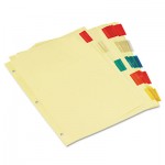 UNV21870 Economical Insertable Index, Multicolor Tabs, 5-Tab, Letter, Buff, 6 Sets/Pack UNV21870