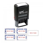 Trodat Economy 5-in-1 Date Stamp, Self-Inking, 1 x 1 5/8, Blue/Red USSE4756