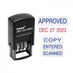 Trodat Economy 5-in-1 Micro Date Stamp, Self-Inking, 0.75 x 1, Blue/Red USSE4853L