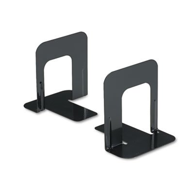 UNV54055 Economy Bookends, Nonskid, 4 3/4 x 5 1/4 x 5, Heavy Gauge Steel, Black UNV54055