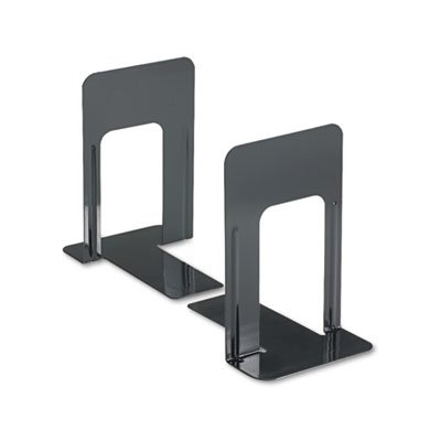 UNV54095 Economy Bookends, Nonskid, 5 7/8 x 8 1/4 x 9, Heavy Gauge Steel, Black UNV54095