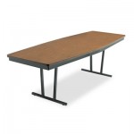 Barricks E-368WA Economy Conference Folding Table, Boat, 96w x 36d x 30h, Walnut/Black BRKECT368WA