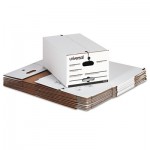 UNV75130 Economy Storage Box w/Tie Closure, Legal, Fiberboard, White, 12/Carton UNV75130