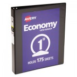 Avery Economy View Binder with Round Rings , 3 Rings, 1" Capacity, 11 x 8.5, Black, (5710) AVE05710