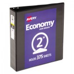 Avery Economy View Binder with Round Rings , 3 Rings, 2" Capacity, 11 x 8.5, Black, (5730) AVE05730