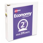 Avery Economy View Binder with Round Rings , 3 Rings, 2" Capacity, 11 x 8.5, White, (5731) AVE05731