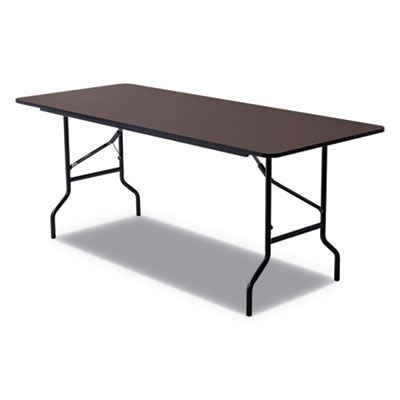 Iceberg Economy Wood Laminate Folding Table, Rectangular, 72w x 30d x 29h, Walnut ICE55324