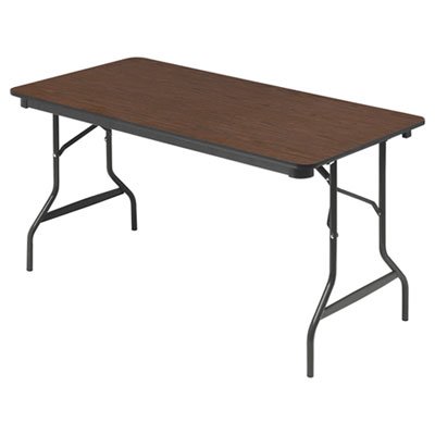 Iceberg Economy Wood Laminate Folding Table, Rectangular, 60w x 30d x 29h, Walnut ICE55314