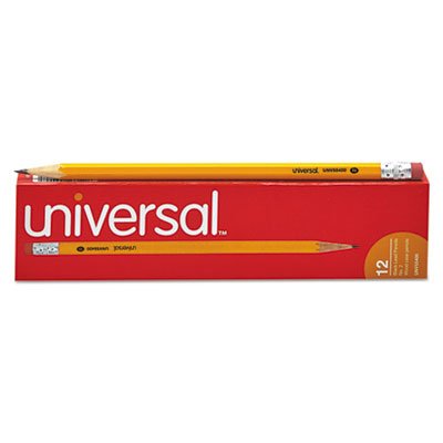 UNV55400 Economy Woodcase Pencil, HB #2, Yellow, Dozen UNV55400