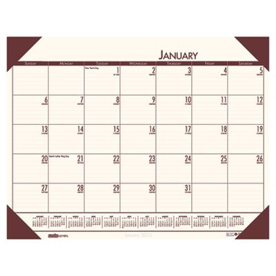 House of Doolittle 12441 EcoTones Moonlight Cream Monthly Desk Pad Calendar, 22 x 17, 2016 HOD12441