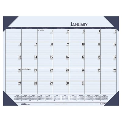 House of Doolittle 12440 EcoTones Ocean Blue Monthly Desk Pad Calendar, 22 x 17, 2016 HOD12440