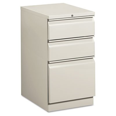 HON Efficiencies Mobile Pedestal File w/One File/Two Box Drwrs, 19-7/8d, Lt Gray HON33720RQ