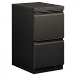 HON Efficiencies Mobile Pedestal File w/Two File Drawers, 19-7/8d, Charcoal HON33820RS