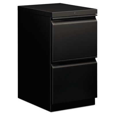 HON Efficiencies Mobile Pedestal File w/Two File Drawers, 19-7/8d, Black HON33820RP