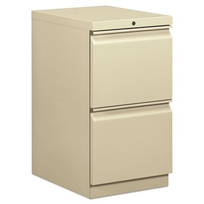 HON Efficiencies Mobile Pedestal File w/Two File Drawers, 19-7/8d, Putty HON33820RL