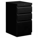 HON Efficiencies Mobile Pedestal File with One File/Two Box Drawers, 19-7/8d, Black HON33720RP