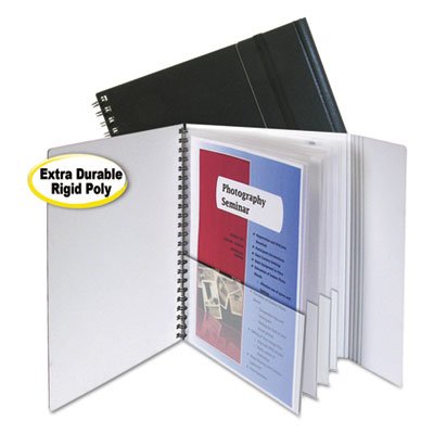 38944 Eight-Pocket Portfolio with Security Flap, Polypropylene, 8 1/2 x 11, Black CLI32881