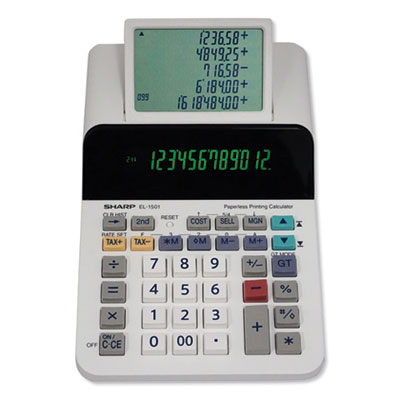Sharp EL-1501 Paperless Printing Calculator, 12-Digit LCD SHREL1501