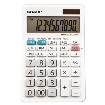 Sharp EL-330WB Desktop Calculator, 10-Digit LCD SHREL330WB