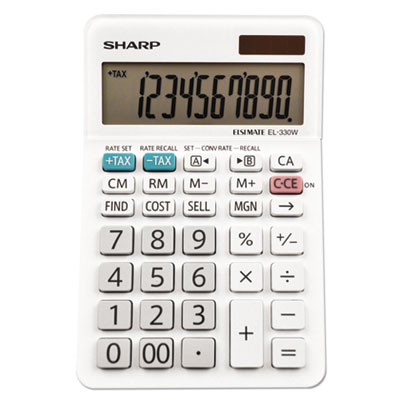 Sharp EL-330WB Desktop Calculator, 10-Digit LCD SHREL330WB