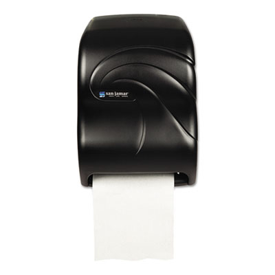 San Jamar Electronic Touchless Roll Towel Dispenser, 11.75 x 9 x 15.5, Black Pearl SJMT1390TBK