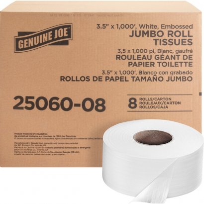 Genuine Joe Embossed Jumbo Roll Bath Tissue 2506008