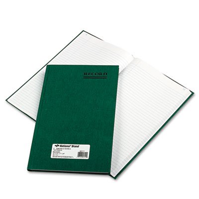 National Brand Emerald Series Account Book, Green Cover, 150 Pages, 12 1/4 x 7 1/4 RED56111