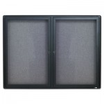 Quartet Enclosed Fabric-Cork Board, 48 x 36, Gray Surface, Graphite Aluminum Frame QRT2364L