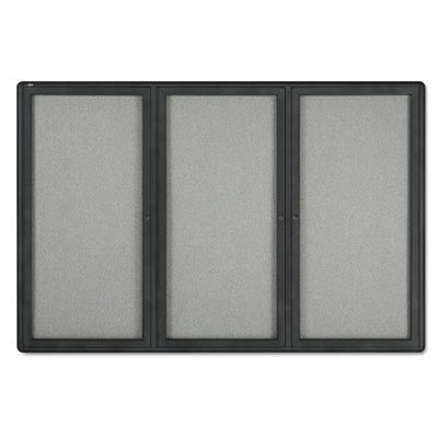 Quartet Enclosed Fabric-Cork Board, 72 x 48, Gray Surface, Graphite Aluminum Frame QRT2367L